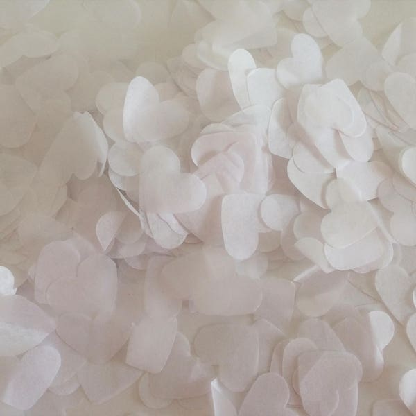 1500 piezas de confeti de boda biodegradable hecho a mano - Blanco