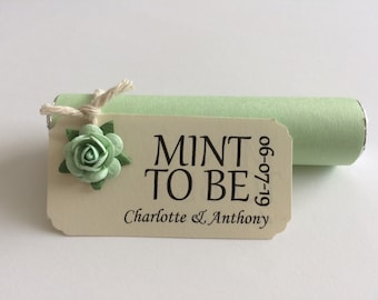 100 mint to be wedding favours,100 personalised wedding favour, wrapped mint rolls, wedding mints, mint favours, mint wedding, candy favours