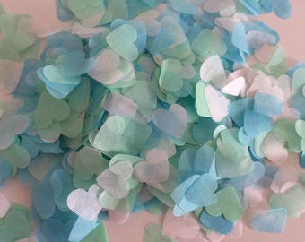 1500 pieces handmade biodegradable wedding confetti- mint, turquoise and white