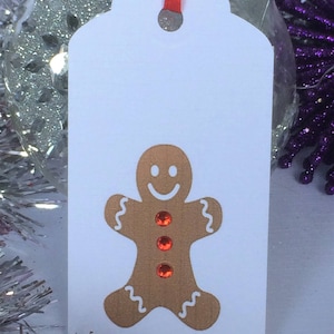 set of 10 luxury sparkly gingerbread man tags christmas tags present tags festive wrapping