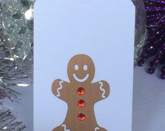 set of 10 luxury sparkly gingerbread man tags christmas tags present tags festive wrapping