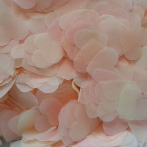 1500 pieces handmade biodegradable wedding confetti- peach pale pink and ivory confetti