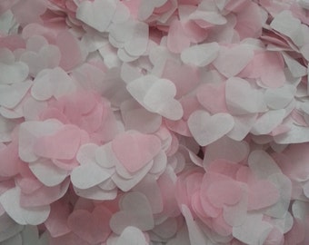 1500 pieces  biodegradable wedding confetti- pink& white.wedding,parties,throwing,table decorations,valentines,for cards,showers,kids,adults