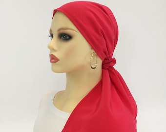 Pre Tied Chemo Hoofd Sjaal ~ Kanker Sjaal ~ Chemo Hoofd Wrap ~ Alopecia Cap ~ Silky Tropical Punch ~ Verstelbare Toggle ~ Draag lang of kort # 55