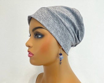 Chemo Alopecia Hair Loss Slouchy Knit Cap-Hat-Beanie-Chemo Headwear~Sleep Cap/Light Gray#967