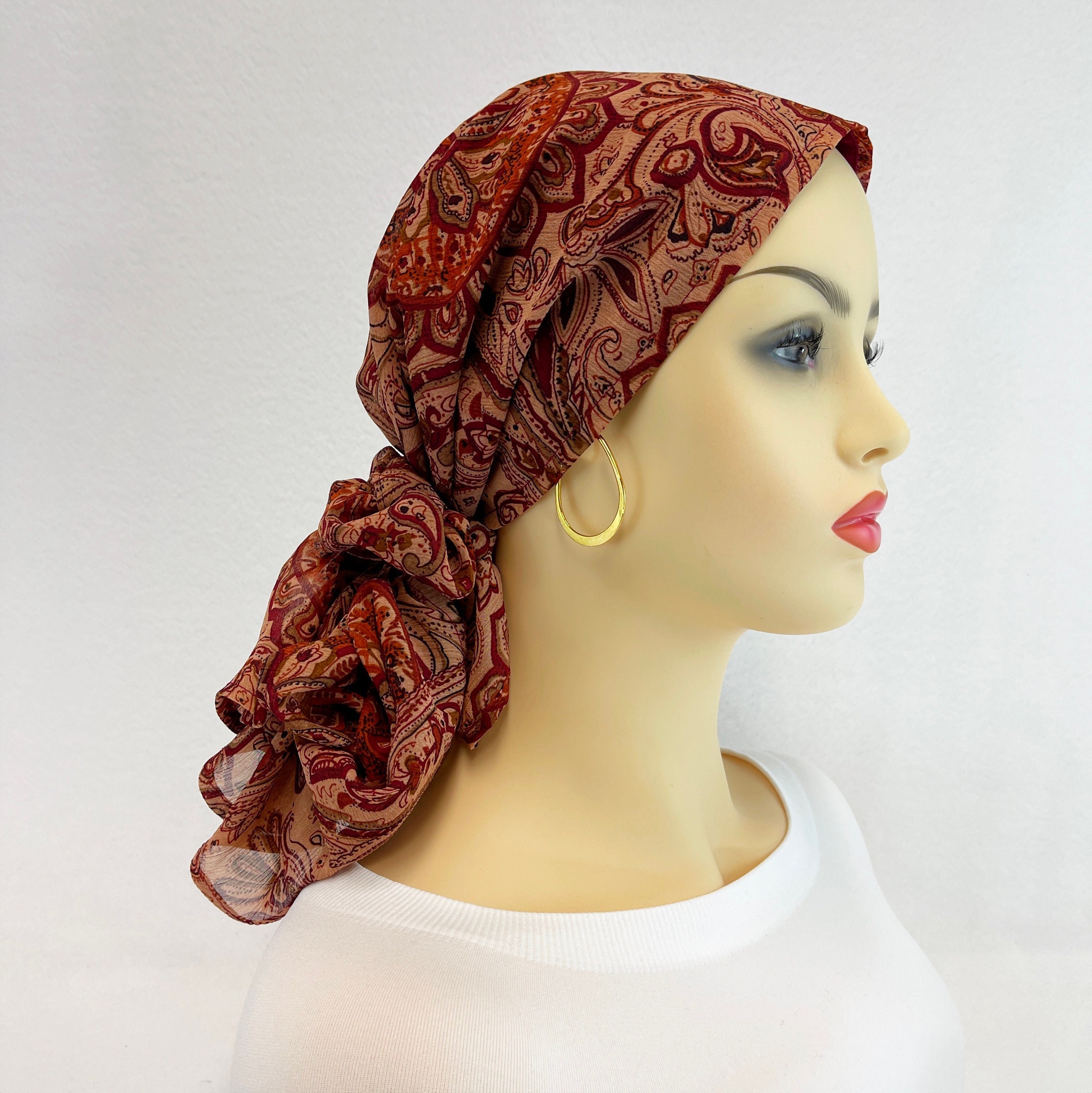 Burgundy Turban Hat