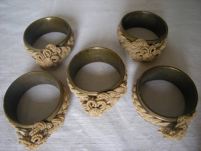 Large Antique French Bronze Curtain Tapestry Rings. Macrame Etsy