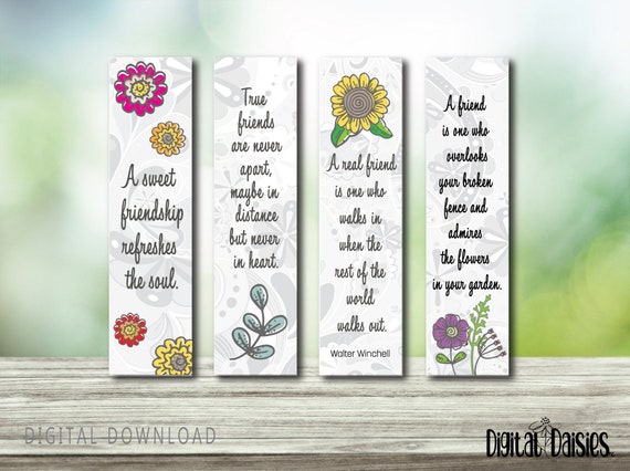 Retro Friendship Printable Bookmark Set Friend Bookmarks | Etsy