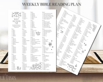 Chronological Bible Reading Plan, Yearly Bible Reading, instant download DIGITAL, printable Bible reading plan, daily bible tracker
