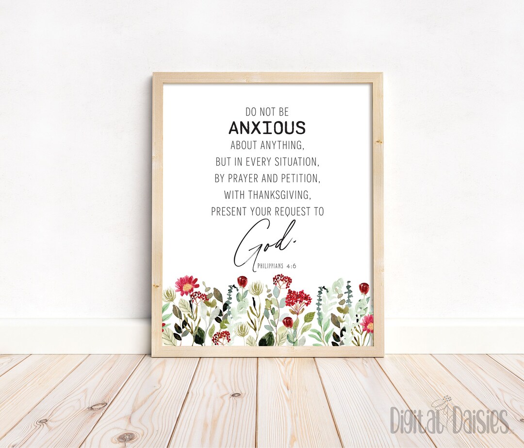 Philippians 4:6 Printable Wall Art Prayer Inspirational - Etsy