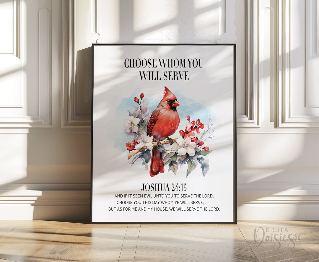 Cardinal Bible Wall Art, Instant Download, DIGITAL Printable Wall Décor ...