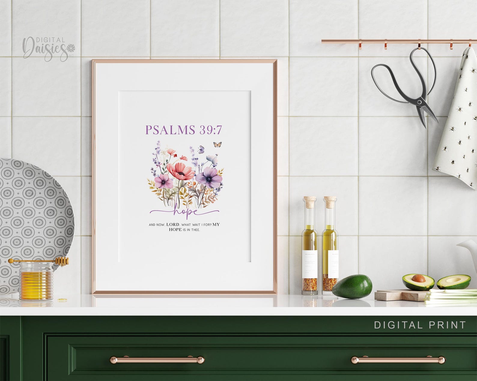 Psalms 39:7 Wildflower Bible Verse Wall Art, Hope Scripture Art Print ...