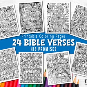 Bible Verse Scripture Coloring Book, Faith Based Coloring, Bible Verse Coloring Pages, Christian Coloring Book, His Promises encouragement
