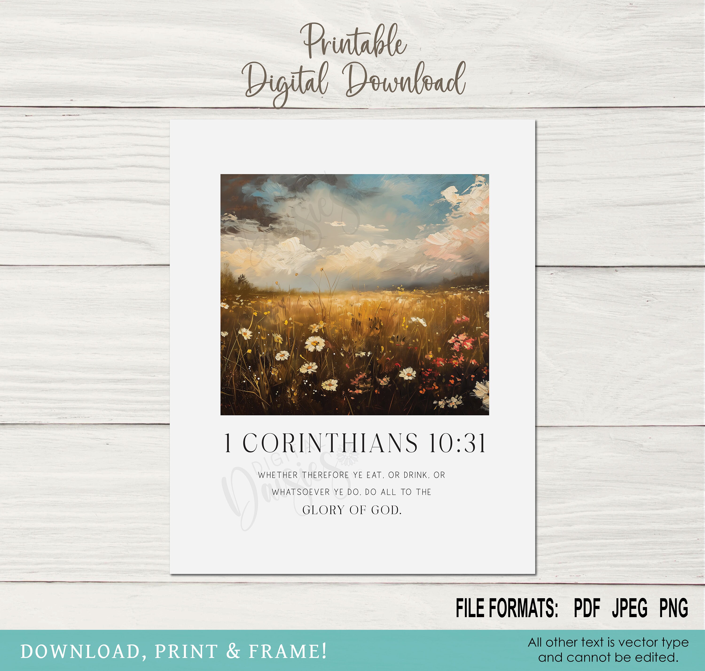 Wildflower Scripture Wildflower Bible Verse Wall Art, Instant DIGITAL Download, Christian ...