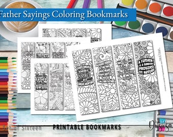 Marcadores de colorir para o Dia dos Pais: Citações para o pai (download digital)