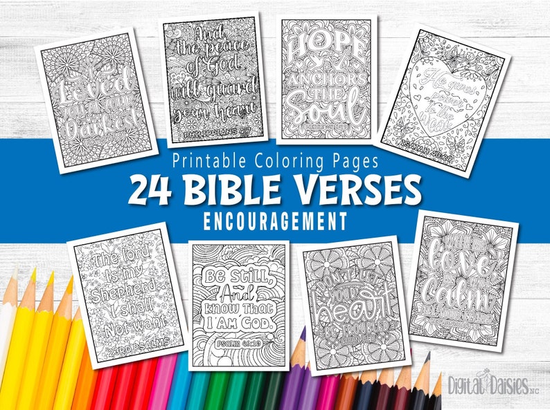 Bible Verse Scripture Coloring Book, Faith Based Coloring Book, Bible ...