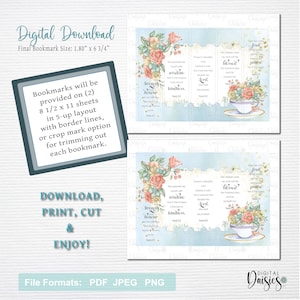 Proverbs 31 Verse Printable Bookmark Set, Printable Bookmark, Reading ...