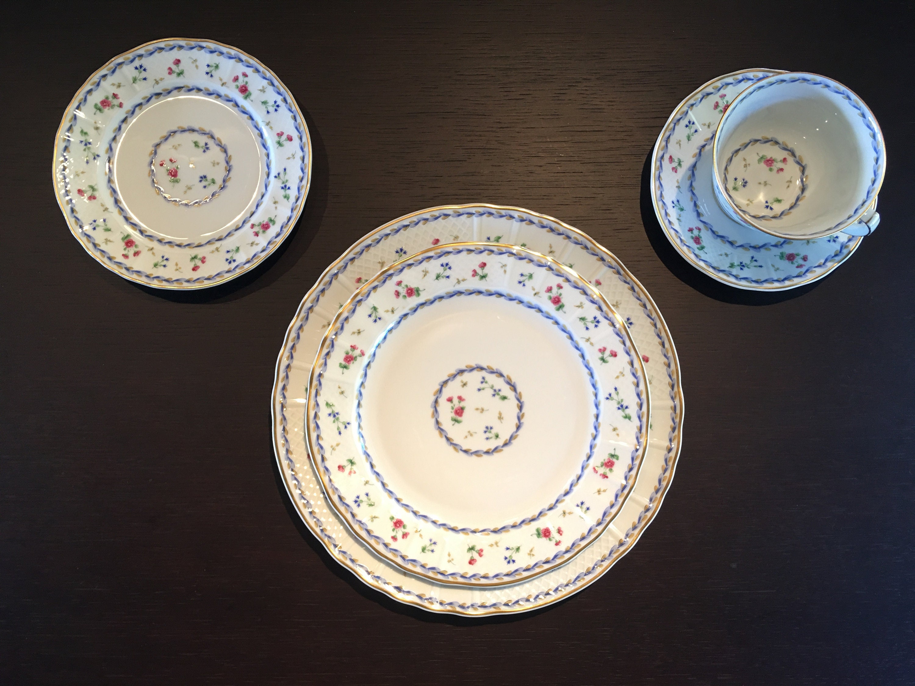 Bernardaud Limoges Artois Blue 33 Piece Porcelain Dinnerware Set Etsy