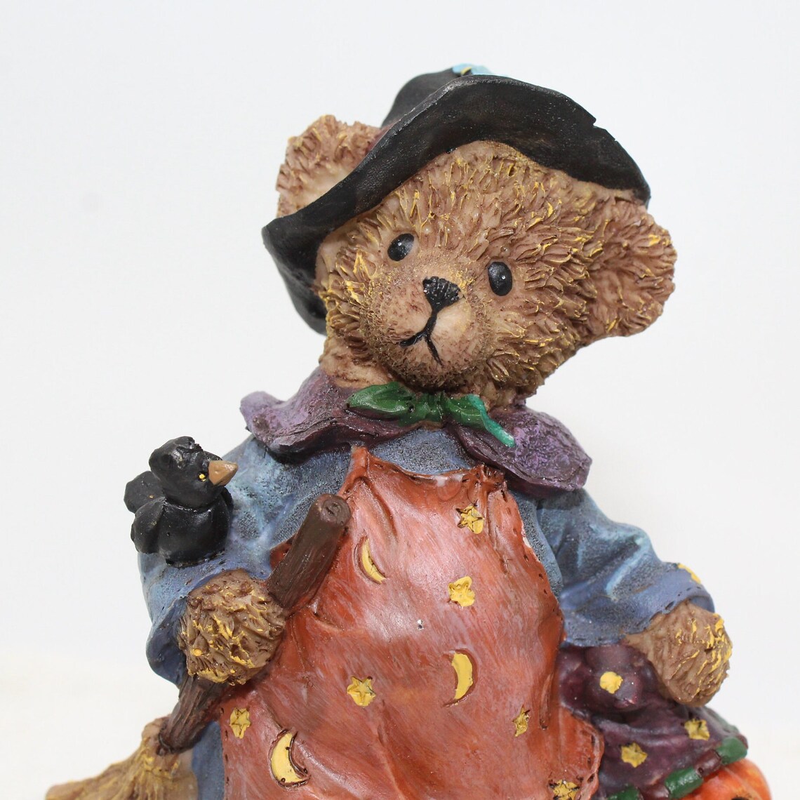 Shabby Teddy Bear Witch Halloween Figurine Resin Jack o Etsy