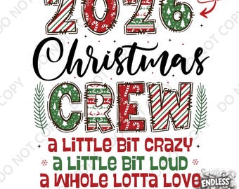Family Christmas 2026 DTF Transfer: Iron-On Decal for T-Shirts