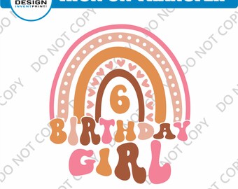 6th Birthday Girl Iron-On Transfer: DIY Shirt Design