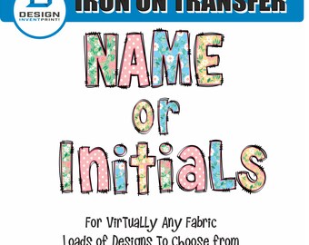 Custom Floral Name Iron On Transfer: DIY T-Shirt Decal