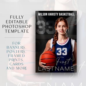 de Bannière de sport | de Poster de basket-ball modifiable dans Photoshop | Poster de sport personnalisable | Poster sportif haute résolution