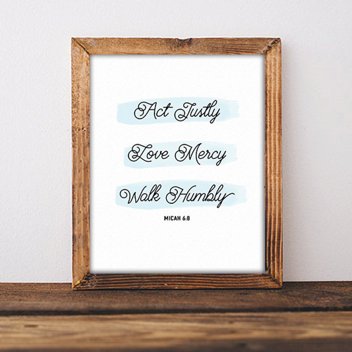 Micah 6:8 Bible Verse Wall Art Printable Act Kindly Love | Etsy