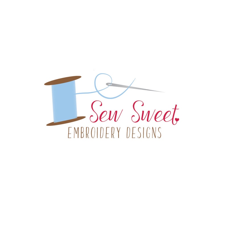 Sewing embroidery business logo design custom premade logo  etsy Sewing embroidery business logo design custom premade logo  etsy