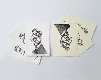OPEN EDITION Alas, Poor Sparrow! | 5"x7" Unframed Linoleum Print | 100% Cotton Paper, Bird Skull Block Print