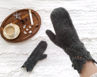 Apricity Lace Mittens | Hand-Knitted Alpaca Blend Women's Mittens