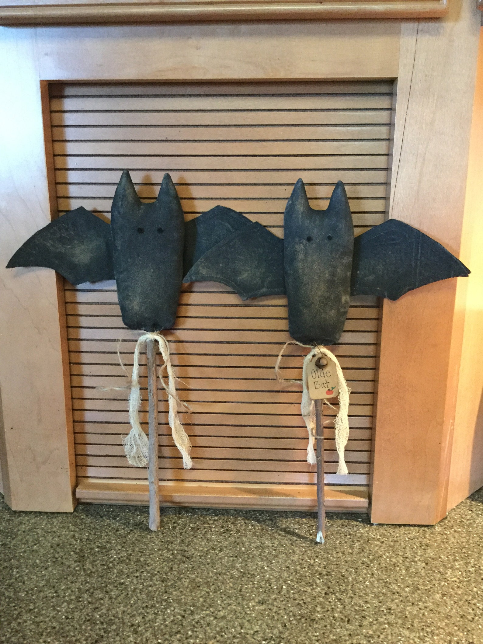 Set of 2 Primitive Bat Pokes/bat Picks/halloween Bats - Etsy