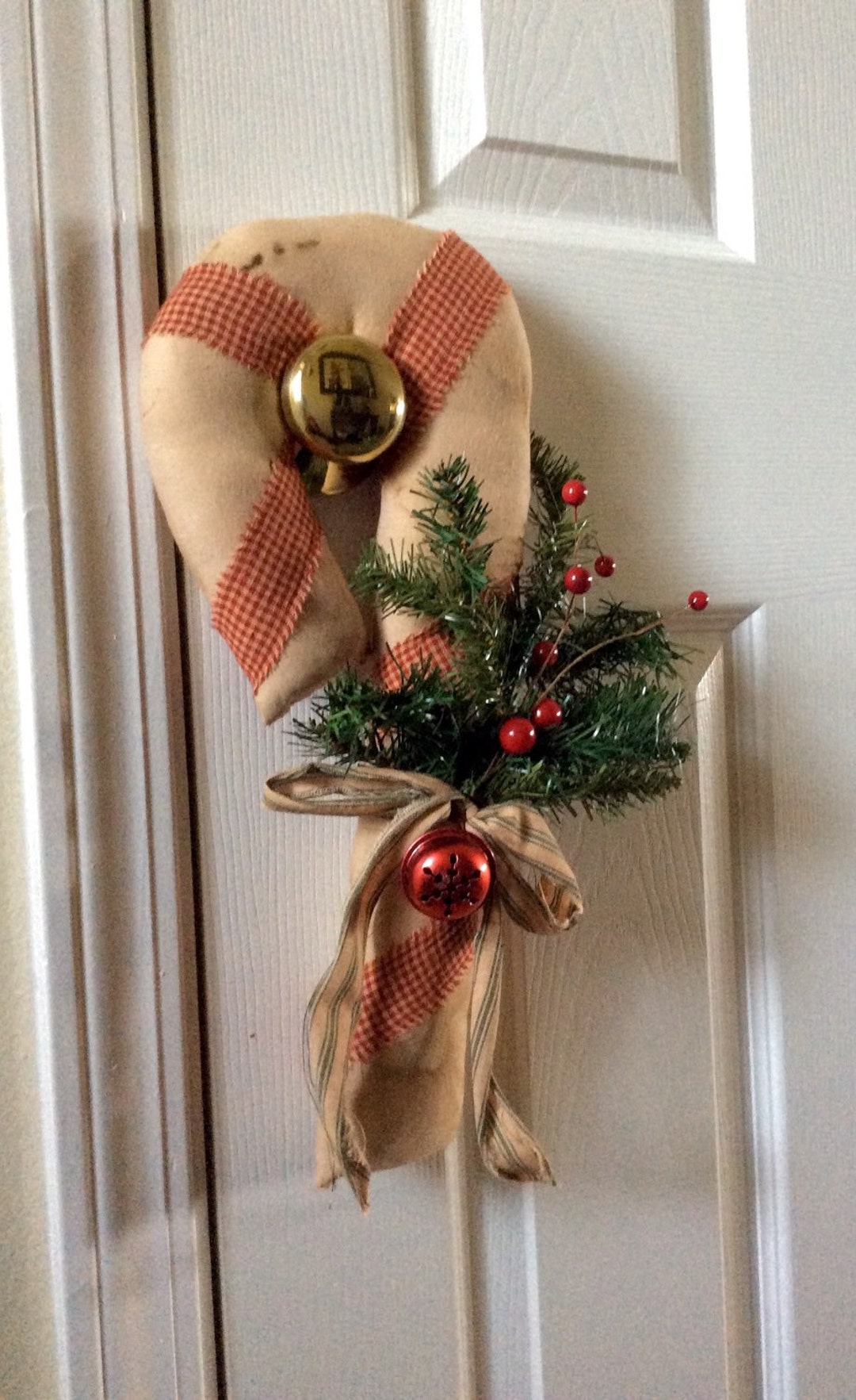 Greeter Wall Primitive Candy Cane Door Greeter/wall Hang - Etsy