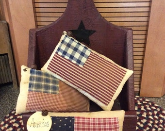Primitive Americana flag bowl fillers/pillows/shelf sitters