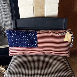 Primitive American flag pillow/shelf sitter