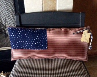 Primitive American flag pillow/shelf sitter
