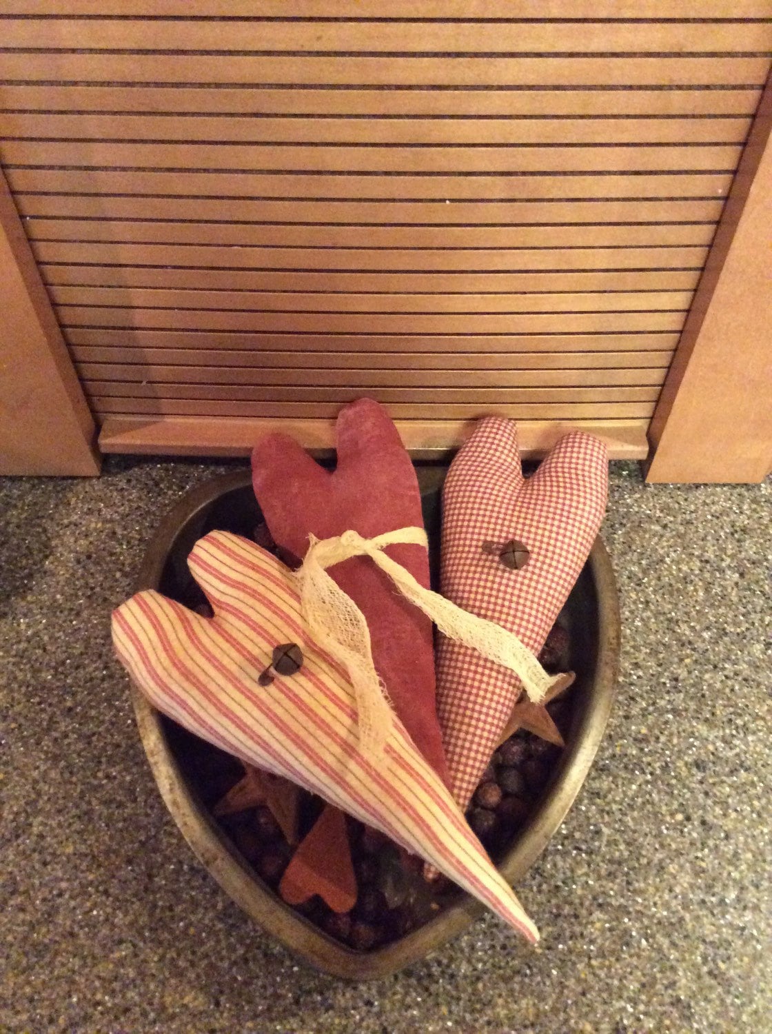 Set of 3 Primitive Heart Bowl Fillers/shelf Etsy