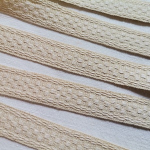 Passamaneria in viscosa francese vintage color crema, 11/16" x 17 mm (A323)