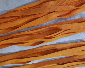 French Vintage Light Bright Orange Viscose Woven Upholstery Trim A135