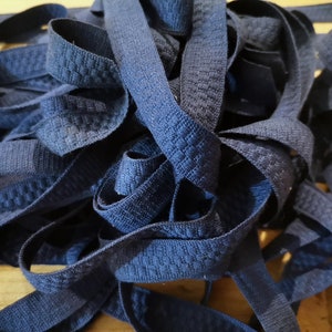 6 2/3 Yards French Vintage Navy Blue Viscose Woven 5/8&quot; Upholstery Trim (A205)