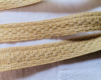 15 Yards French Vintage Dark Butter Yellow 11/16" 17mm Viscose Passementerie Trim (A331)