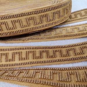 French Vintage Reclaimed Golden Viscose 15/16&quot; Passementerie Upholstery Trim (A520)