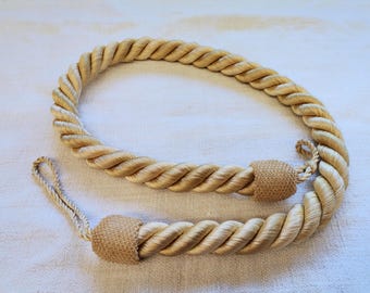 Golden Cream French Vintage Passementerie Rope Curtain Tieback (A485)
