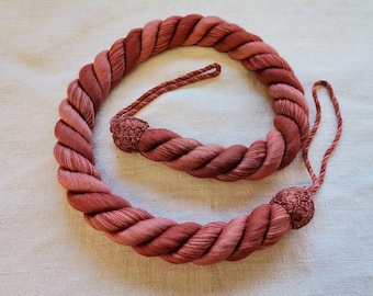 Variegated Light Brick Red French Vintage Passementerie Rope Curtain Tieback (A487)