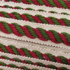 5 Yards Franse vintage bordeauxrood / cedergroen / donkere crème viscose 3/4" passement bekleding (A528)