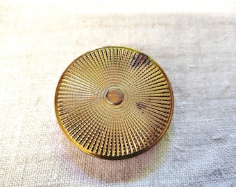 Orlane France Vintage Gold Tone Metal Mirrored Makeup Compact (A605)