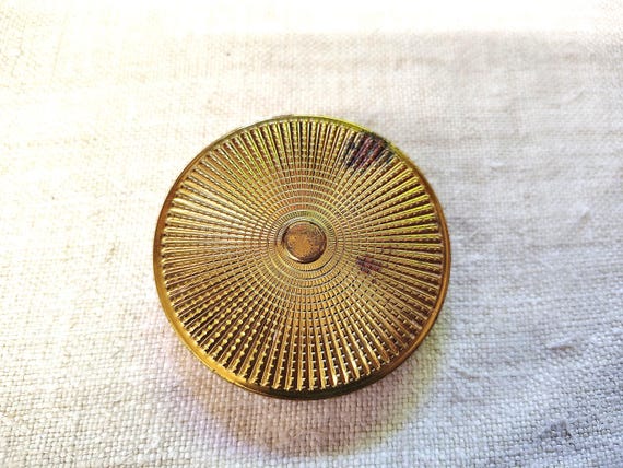 Orlane France Vintage Gold Tone Metal Mirrored Makeup Compact (A605)