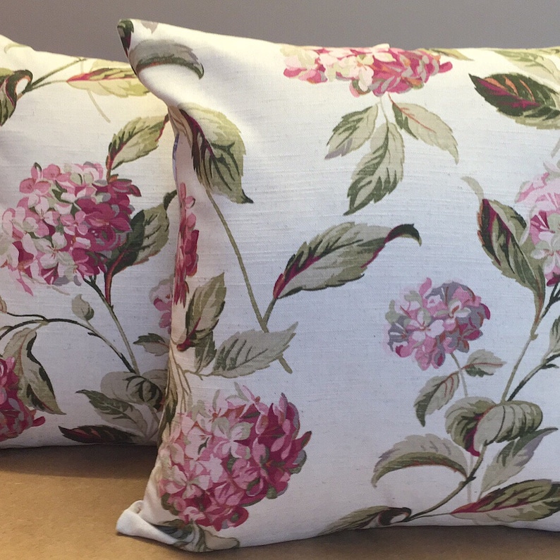 Two Handmade cushion covers in Laura Ashley Hydrangea Pink Etsy