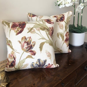 One handmade Reversible cushion cover Laura Ashley in Gosford Paprika fabric