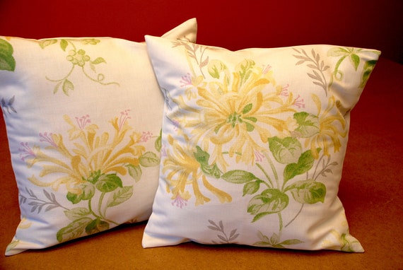 ハンドメイドリバーシブルクッションカバー：ローラアシュレイ